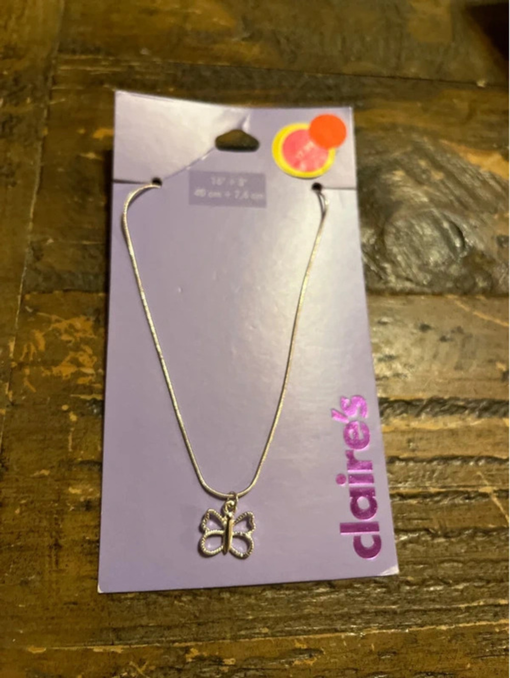 Butterfly necklace, silver Claires adjustable